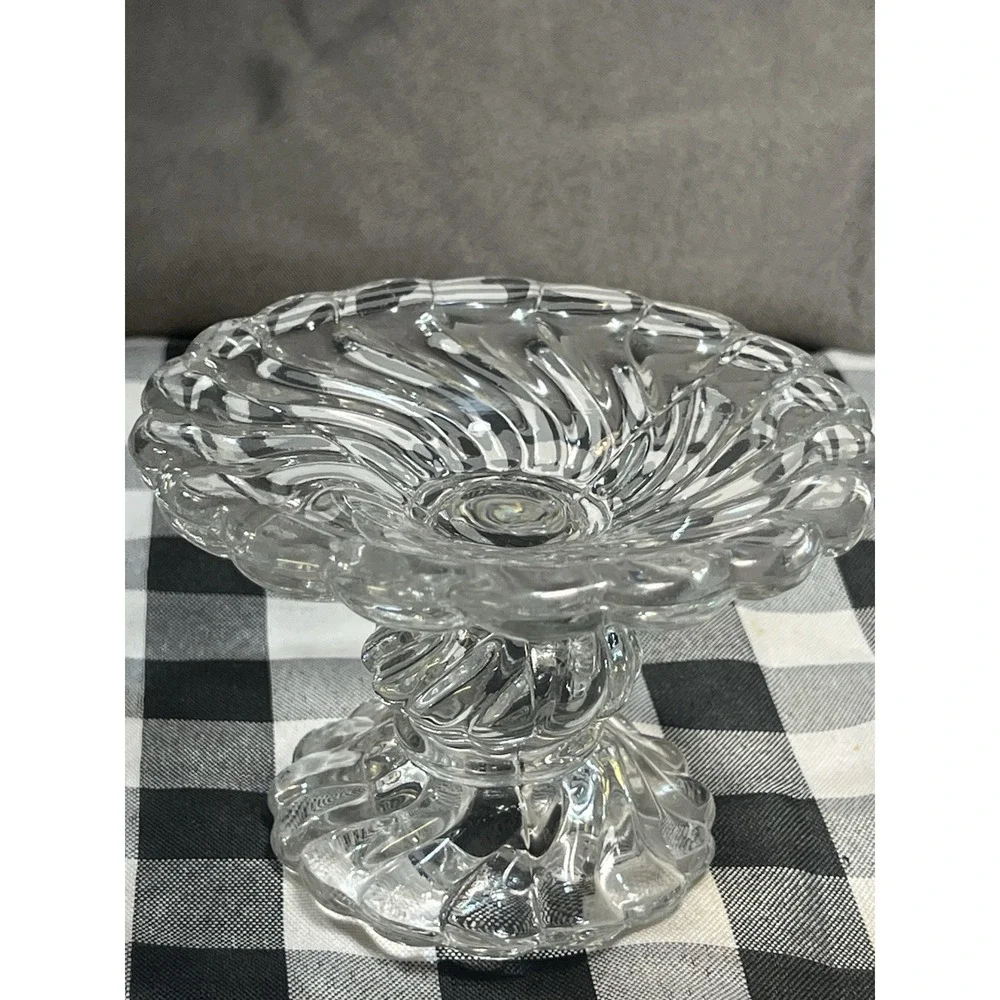 VTG Fostoria Colony Crystal Swirl Single Candlestick Holder 3